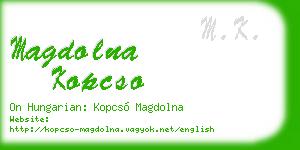 magdolna kopcso business card