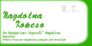 magdolna kopcso business card